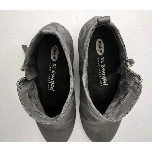 DR. SCHOLL'S Women's Dark Shadow Grey Brianna Perforated Block-Heel Booties SZ 8 - Picture 10 of 10